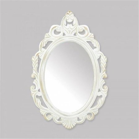 ACCENT PLUS Accent Plus 10018931 Antiqued Wall Mirror; White 10018931